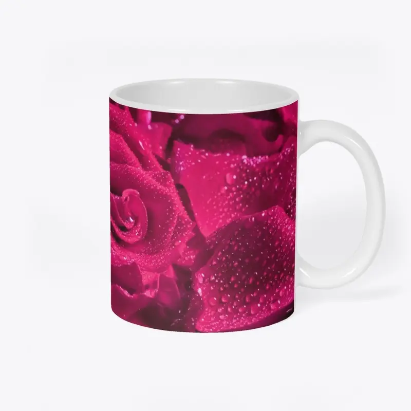 Radiant Red-Pink Rose Mug