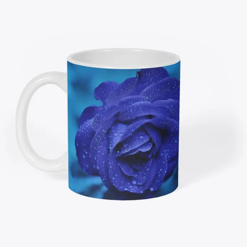 Exquisite Blue Rose Printed Mug