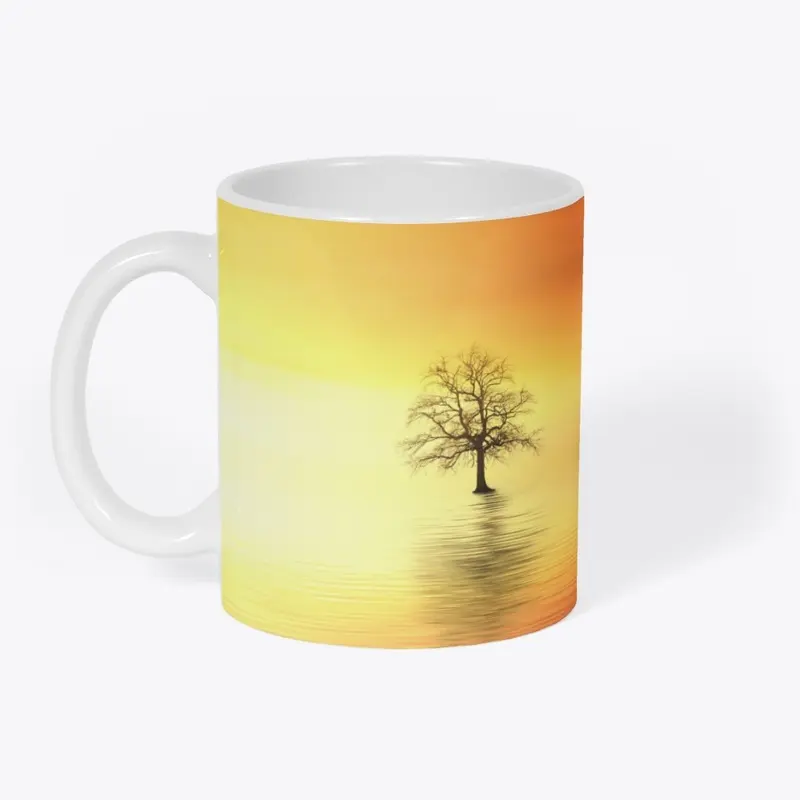 Sunset Tree in Infinite Ocean Mug