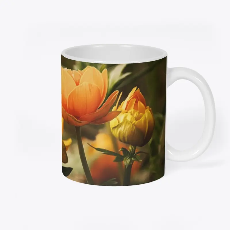 Exquisite Yellow Flower Mug